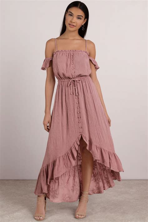 Trendy Pink Maxi Dress - Boho Maxi Dress - Dusty Rose Gown - $87 | Tobi US