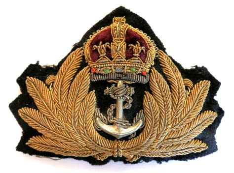 Royal Navy Officers Cap Badge. Kings Crown Example