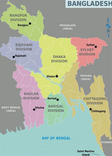 Large detailed administrative divisions map of Bangladesh | Bangladesh | Asia | Mapsland | Maps ...