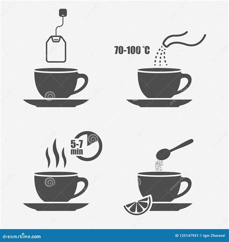 Tea Preparation Instruction Isolated Vector Stock Vector - Illustration ...