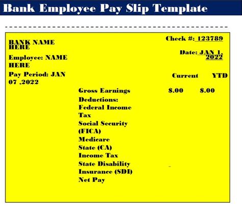 Bank Employee Pay Slip Template – Excel Word Templates | Word template ...