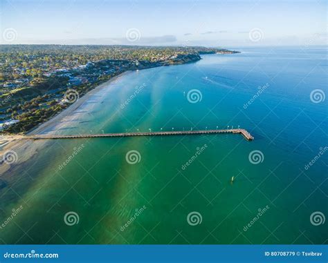 Aerial View of Frankston Pier, Melbourne, Australia Stock Image - Image ...