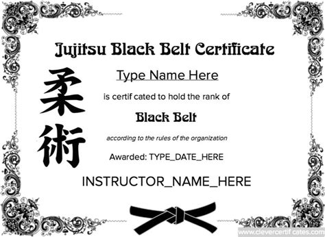 The Jujitsu Black Belt Certificate Template lets you create ...