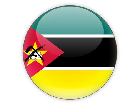 Round icon. Illustration of flag of Mozambique