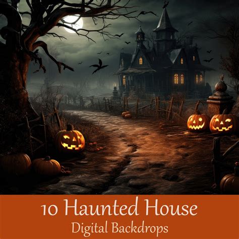 Haunted House Halloween Digital Backdrop for Portrait Photographers ...