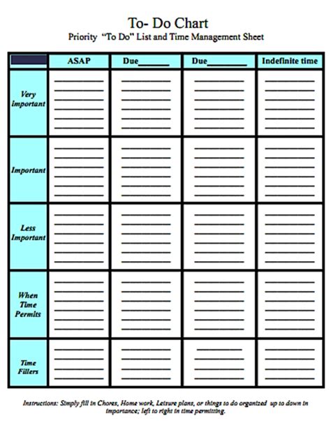 Todo Time management Sheet with more formats | Pennsylvania Echoes