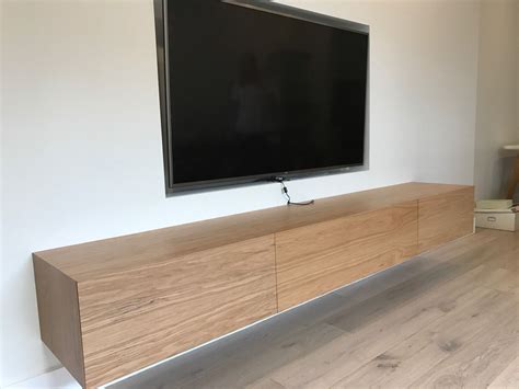 American Oak Wall Mounted Tv Unit - Australian Made - AUSFURNITURE