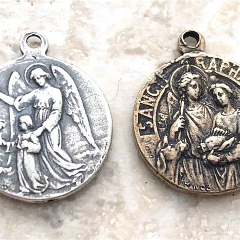 St. Raphael Medal Archangel Medal Bronze or Sterling - Etsy