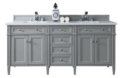 72 Inch Gray Double Sink Bathroom Vanity with Choice of Top