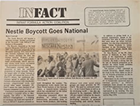 International groups boycott Nestle products to end indiscriminate advertising, 1977-1984 - The ...