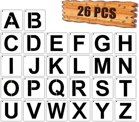 Amazon.com: 26Pcs Letter Stencils for Painting on Wood, Alphabet ...