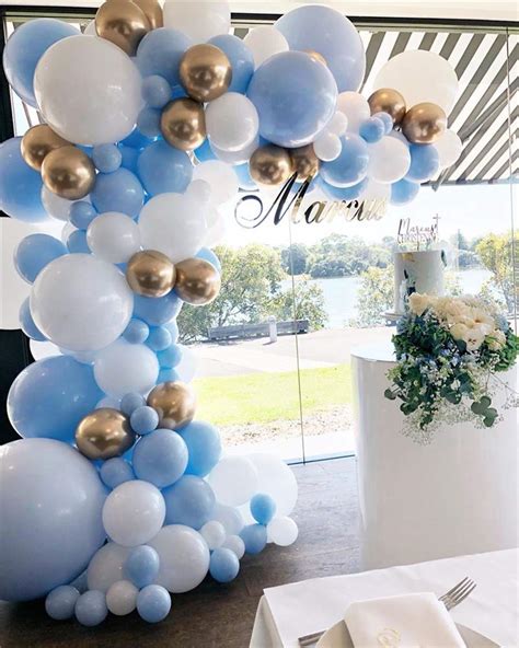 Balloon Garland Kit Blue White Gold Balloon Arch Wedding Bridal Shower ...