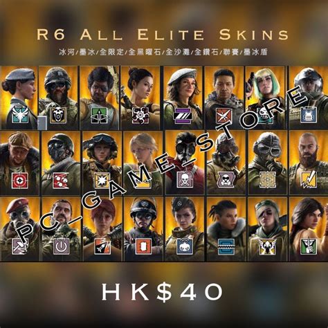 Rainbow Six Siege All Elite Skins R6全精英造型 彩虹六號全精英皮膚 , 電子遊戲, 遊戲機配件, 遊戲禮物 ...