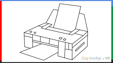 3d Printer Drawing | How to draw a printer step by step for beginners ...