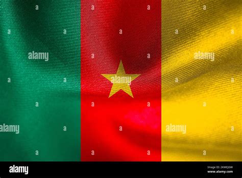 National flag Cameroon, Cameroon flag, fabric flag Cameroon, 3D work ...