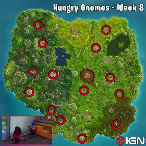 Week 8 Challenges - Hungry Gnome Locations and Bear, Crater, and Refrigerator Map - Season 4 ...