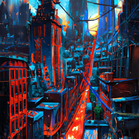 Anime Cyberpunk City Canvas Print · Creative Fabrica