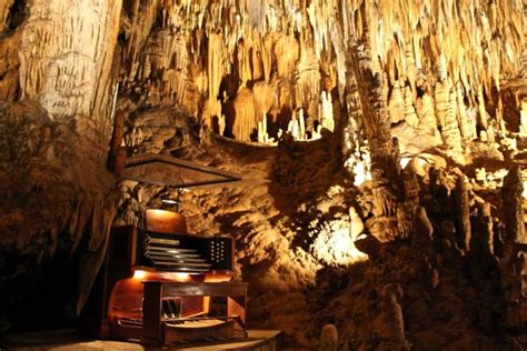 The Great Stalacpipe Organ, deep in Luray Caverns in Virginia. Connected to 37 natural ...