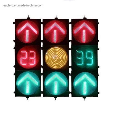 LED Yellow Red Green Arrow Traffic Signal Light with Countdown Timer ...