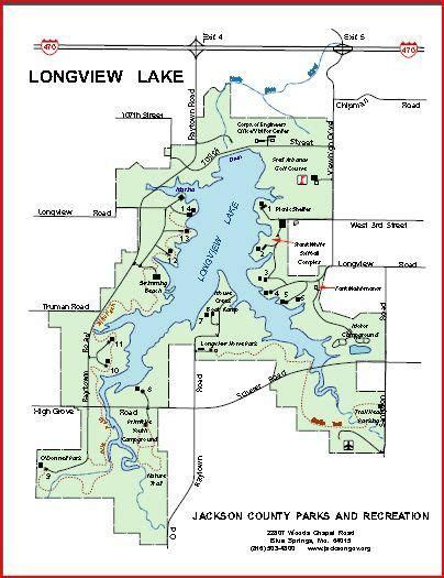 Map of Longview Lake | Lake, Lake park, Longview