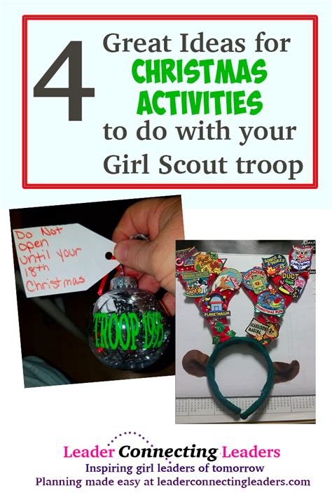 4 Great Ideas for Christmas With Your Troop | Girl scout troop leader, Troop leader, Girl scout ...