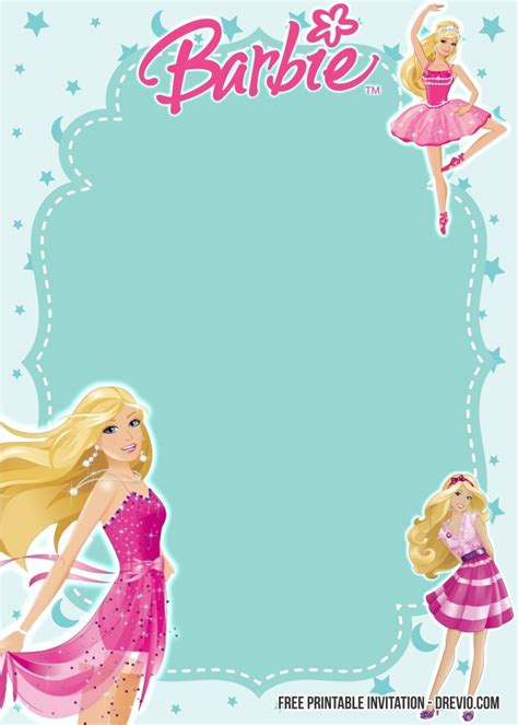 FREE Printable Barbie Birthday Invitation Templates | Barbie birthday invitations, Barbie ...