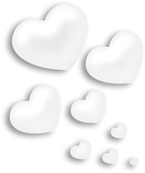 Download Transparent Background White Hearts, HD Png Download - vhv