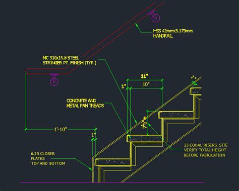 Tread Riser Detail - Dimensions - CAD Files, DWG files, Plans and Details