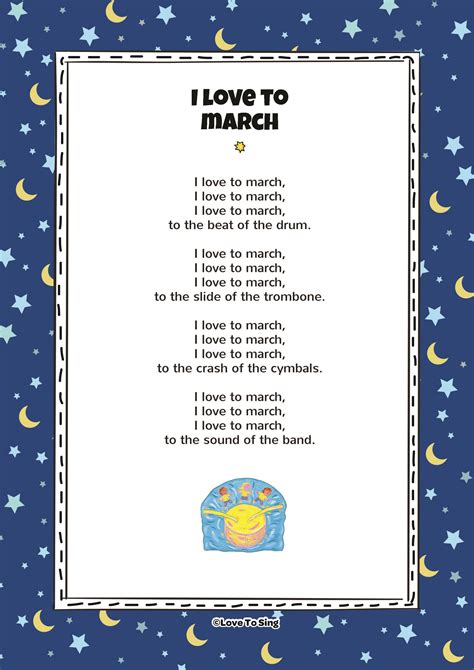 I Love to March Song | | FREE Video Song, Lyrics & Activities | Nursery ...