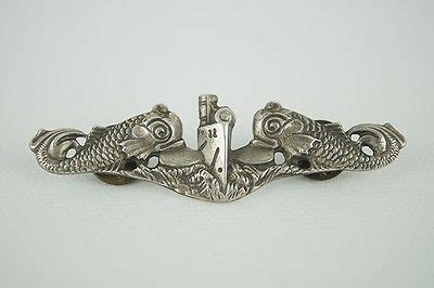 Vintage Sterling Silver U.s. Navy Submarine Warfare Insignia Dolphins ...