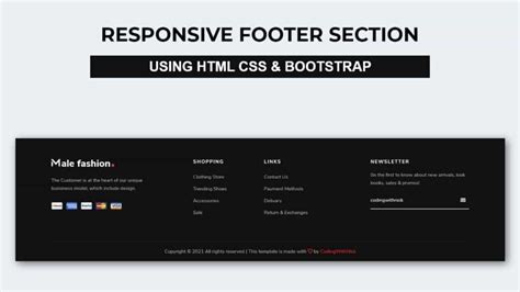 Responsive Footer HTML CSS | Bootstrap Footer - Coding With Nick