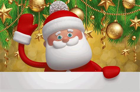 Animated Santa Waving Email Backgrounds | ID#: 23131 | EmailBackgrounds.com