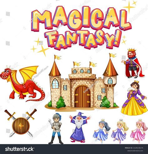 Set Fairy Tales Cartoon Characters Illustration Stock Vector (Royalty Free) 2124130175