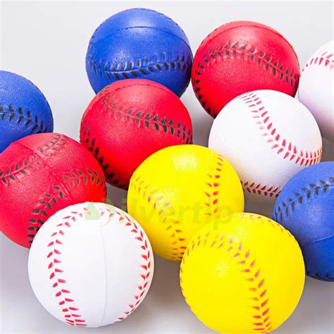 Free Shipping 12pcs PU Foam Sponge Baseball Base Balls Elastic Indoor ...