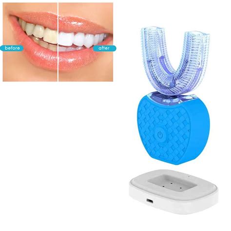 Teeth Whitening Full Automatic Electric Toothbrush 360 ° Omnidirectional U Type Teeth Whitening ...