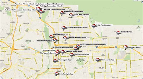 Map of Pasadena private schools – Beyond the Brochure