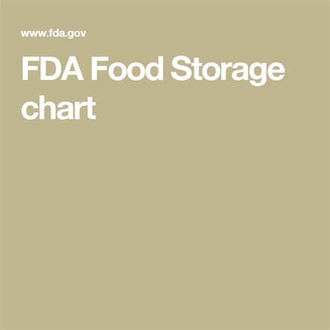 FDA Food Storage chart | Food storage, Food, Chart