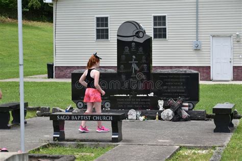 Church and the Coal Miners Memorial in West Virginia Editorial Stock ...