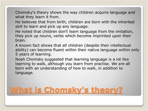 Chomsky’s theory