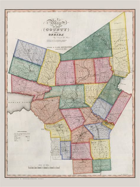 Oneida County New York 1840 - Burr State Atlas - OLD MAPS