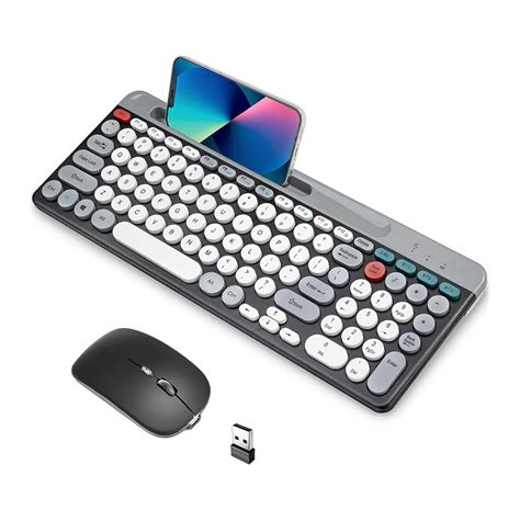 Wireless Keyboard and Mouse Combo with Phone Tablet Holder - GadStyle BD