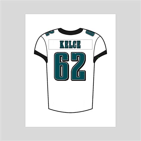 Jason Kelce Away Jersey, an art print by RazZohar Weissman - INPRNT