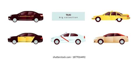 Big Set Various Type Taxi Car Stock Vector (Royalty Free) 1877014489 | Shutterstock