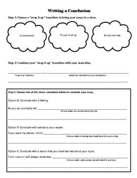 Writing a conclusion - Graphic Organizer by That Writing Teacher