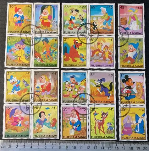 FUJEIRA DISNEY SNOW White Mickey Bambi cartoons animation 20 stamps USED $5.04 - PicClick