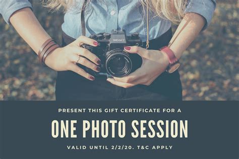 Free printable, custom photography gift certificate templates | Canva