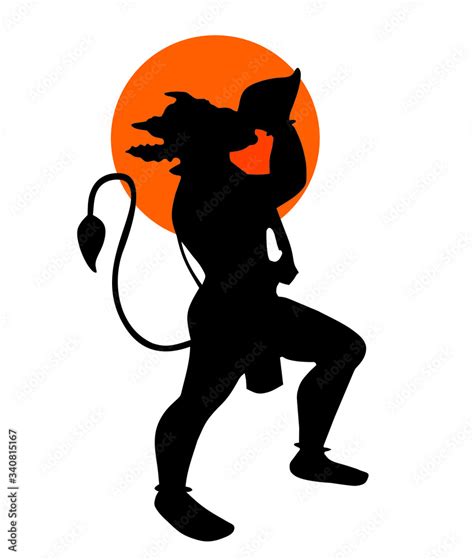 Vector Illustration of Lord Hanuman playing Shell Stock Vector | Adobe ...