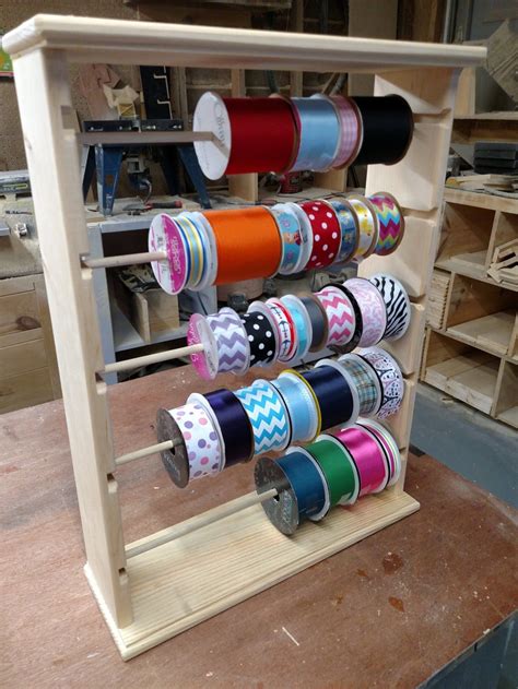 Ribbon Spool Rack Organizer for 4-5'' Spools - Etsy Canada | Ribbon storage, Craft room, Craft ...