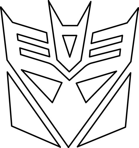 Decepticon Logo Png Transparent Vector Freebie Black - Transformers Logo Coloring Pages Clipart ...