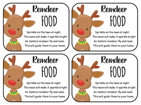 Reindeer Food Printable Free